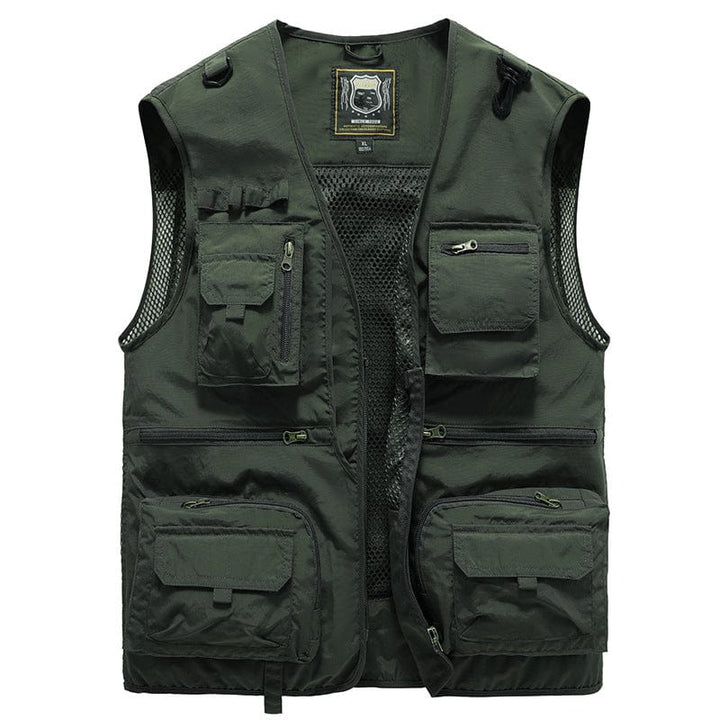 Gilet été multi-poches, léger et respirant.  Parfait pour activités outdoor. Plusieurs couleurs.