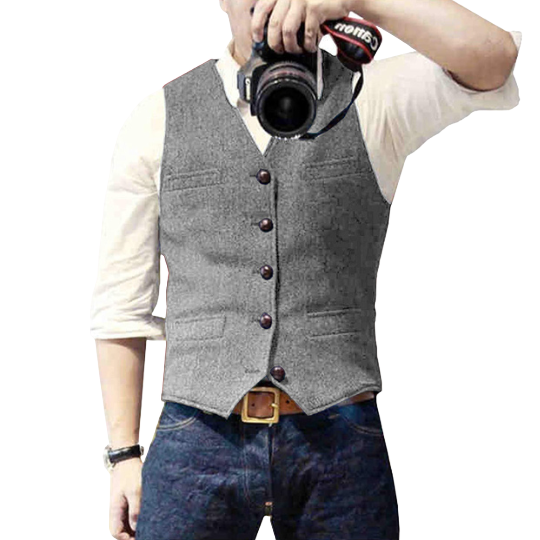 Gilet homme coupe classique, élégant et polyvalent.  Parfait pour un look moderne et raffiné.