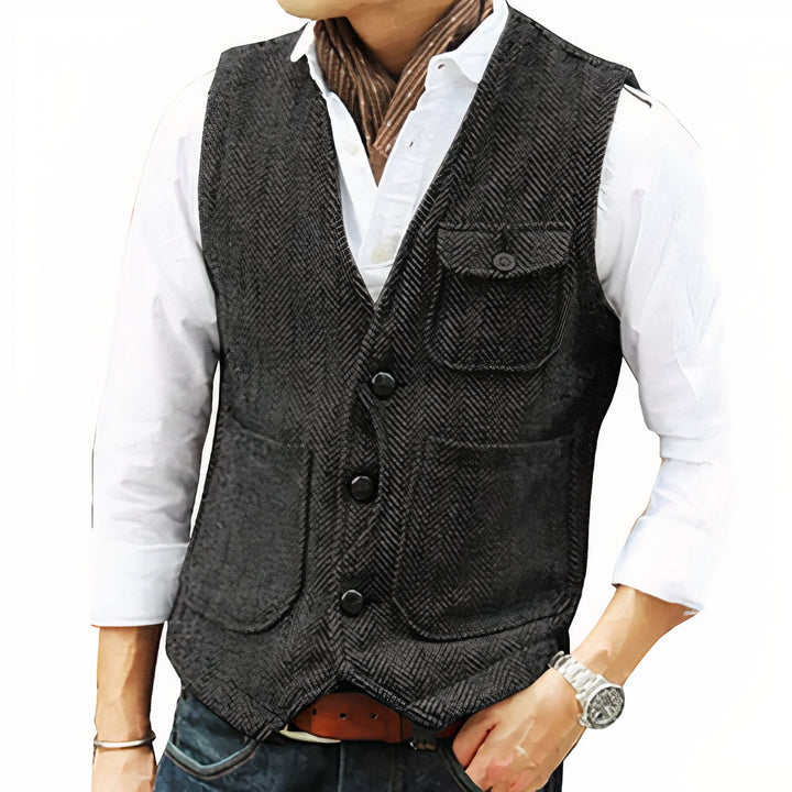 Veste sans manches polyvalente pour homme, parfaite pour une tenue décontractée ou superposition facile.