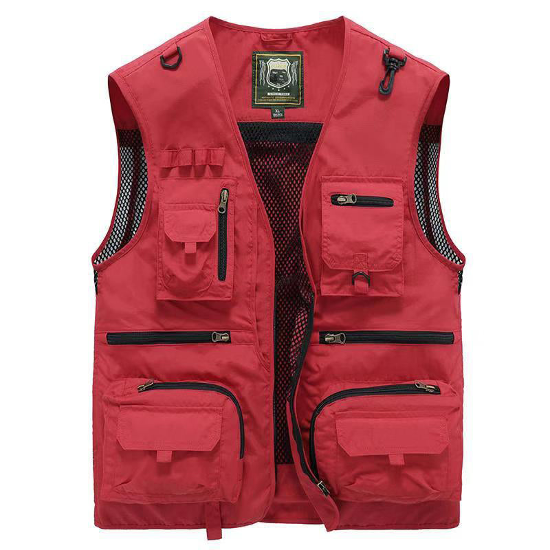 Gilet extérieur homme polyvalent, multi-poches, pour camping, safari, chasse et toutes activités de loisir.