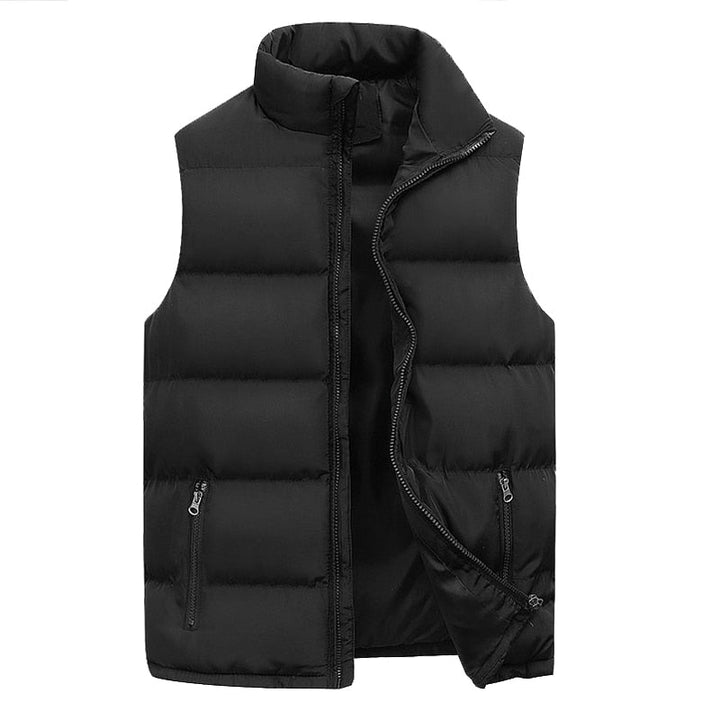 Veste sans manches matelassée pour homme, gilet chaud et stylé. Parfait pour un look élégant ou casual d'hiver.