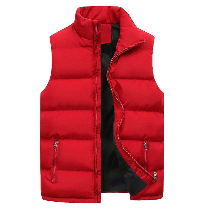 Vêtement homme : gilet matelassé chaud, bodywarmer élégant avec poches zippées. Idéal pour un look d'hiver casual.