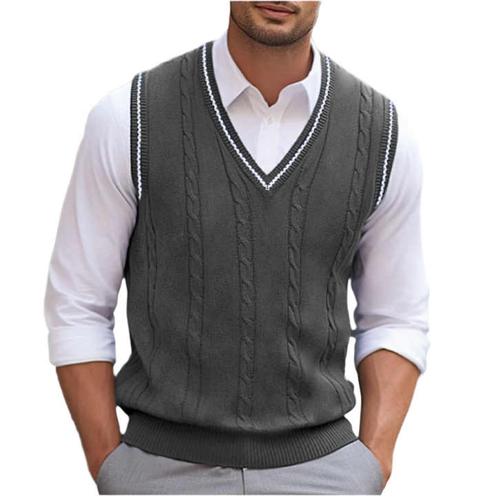 Pull Sans Manches Homme col V, gilet élégant et confortable pour un style polyvalent en mode homme moderne.