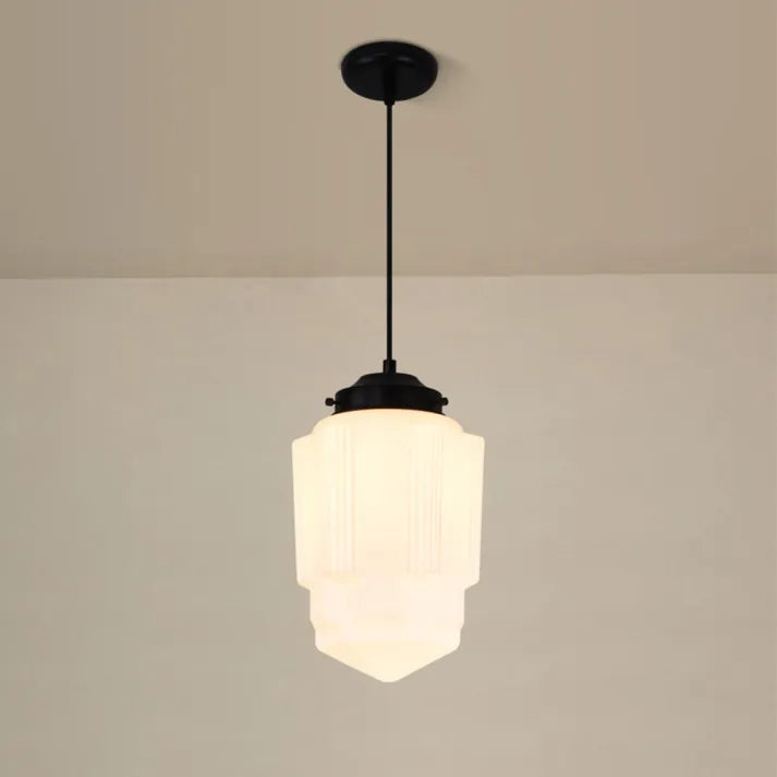 Suspension Vintage Géométrique Blanc Mat
