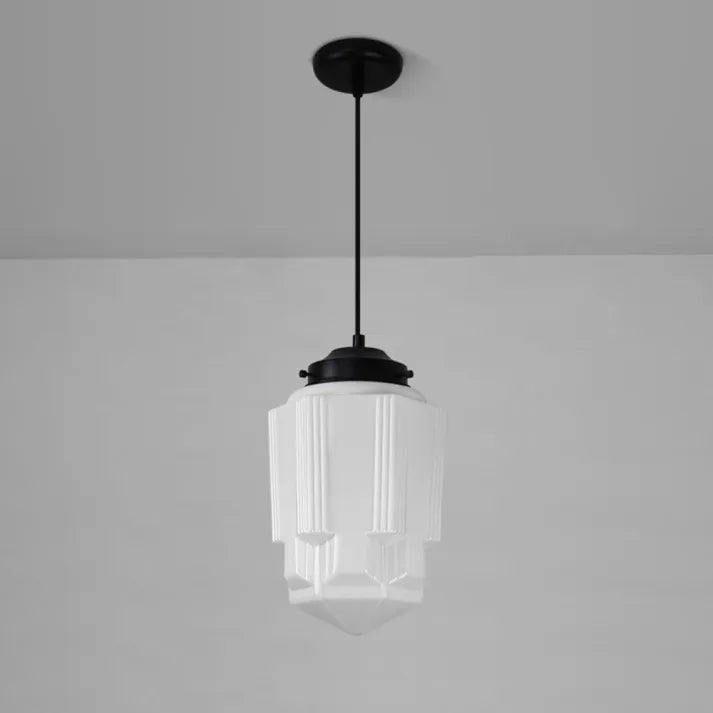Suspension Vintage Géométrique Blanc Mat