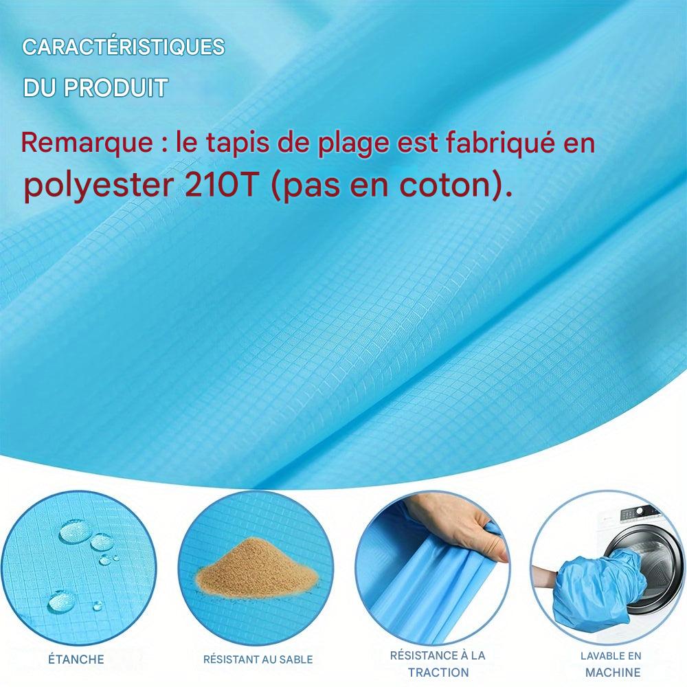 Grand plaid de plage imperméable et anti-sable. Idéal pour pique-nique, camping.
