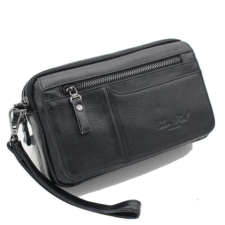 Portefeuille long homme en cuir noir, un accessoire intemporel de maroquinerie, alliant esthétique et utilité