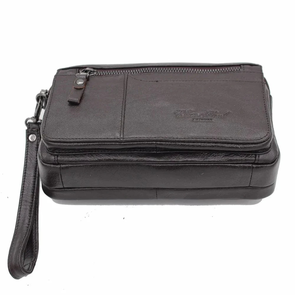 Article de maroquinerie : portefeuille en cuir noir pour homme, format long, garantissant durabilité et chic