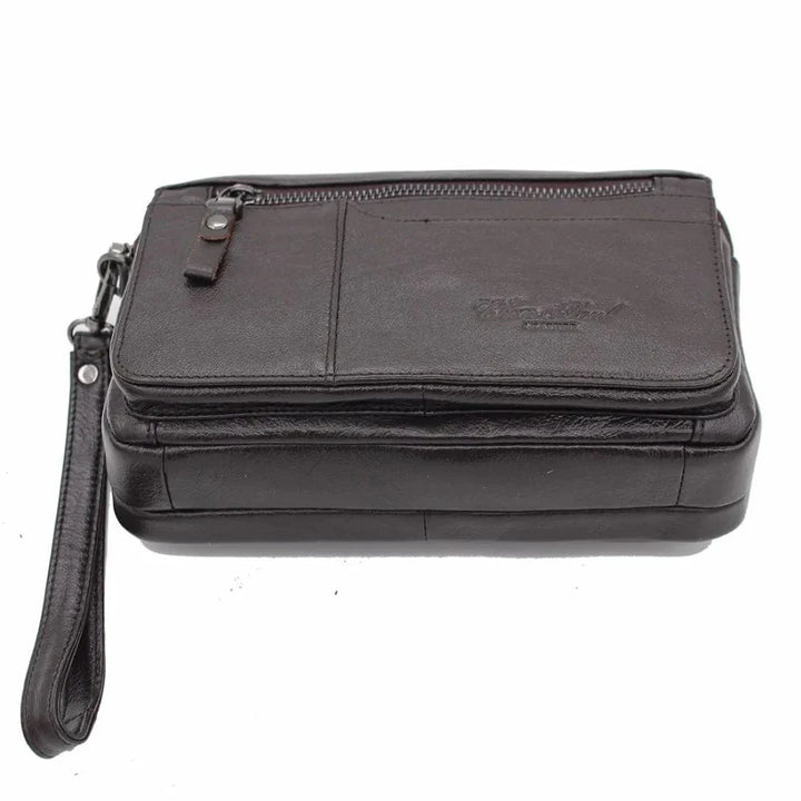 Article de maroquinerie : portefeuille en cuir noir pour homme, format long, garantissant durabilité et chic
