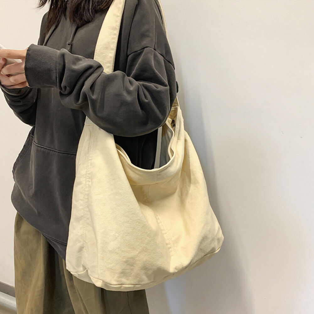 Sac épaule décontracté femme en toile, grand et polyvalent. Idéal pour la mode de tous les jours.