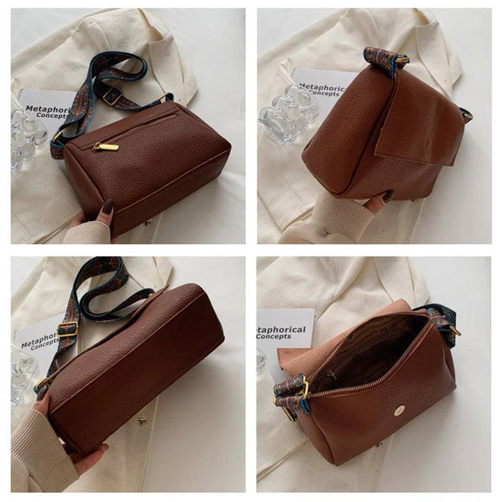 Sac de jour prune en similicuir pour femme, sac à bandoulière vintage
