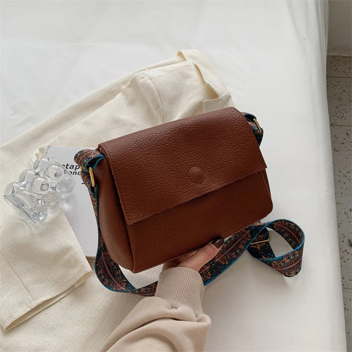 Sac bandoulière tendance pour femme, grand format prune en similicuir