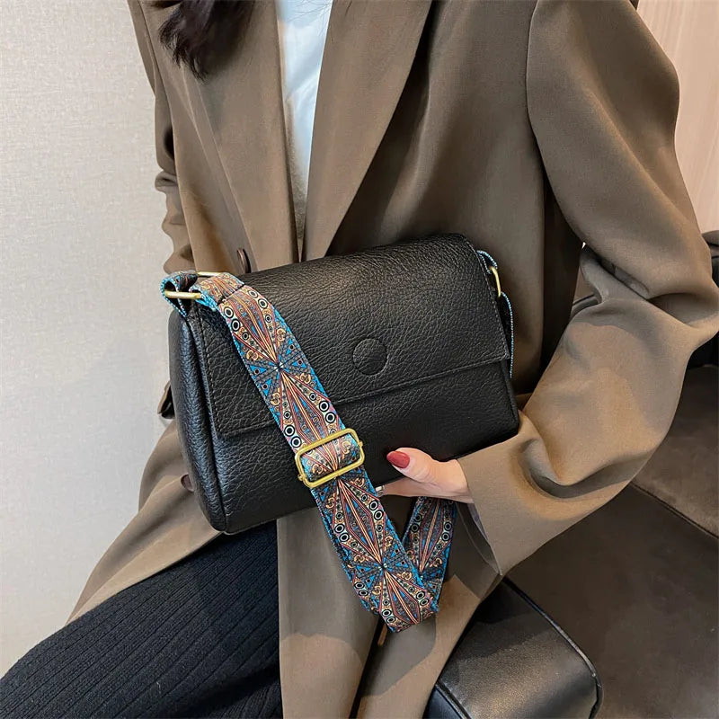Sac à épaule large en similicuir prune, accessoire mode femme vintage