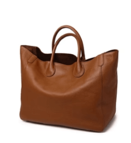 Sac cabas en cuir véritable, design épuré, grand format, parfait pour le quotidien de la femme active