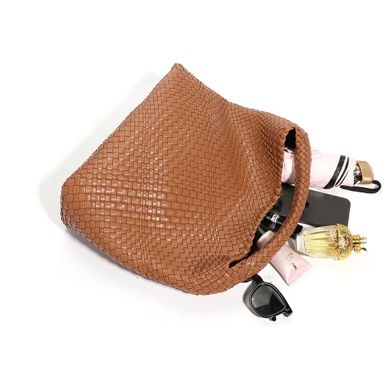 Sac cabas femme tressé bicolore, grand sac épaule alliant style et fonctionnalité, tote bag.