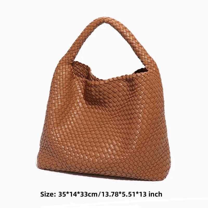Sac cabas tressé en similicuir blanc cassé, un accessoire élégant et tendance pour femme, sac quotidien.