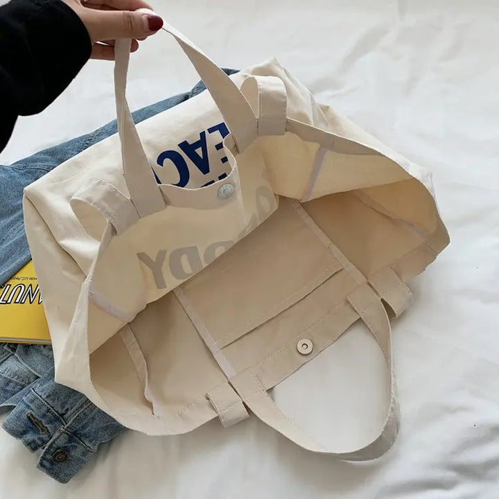 Sac d'été en toile résistant, grand et pratique pour la plage ou les vacances
