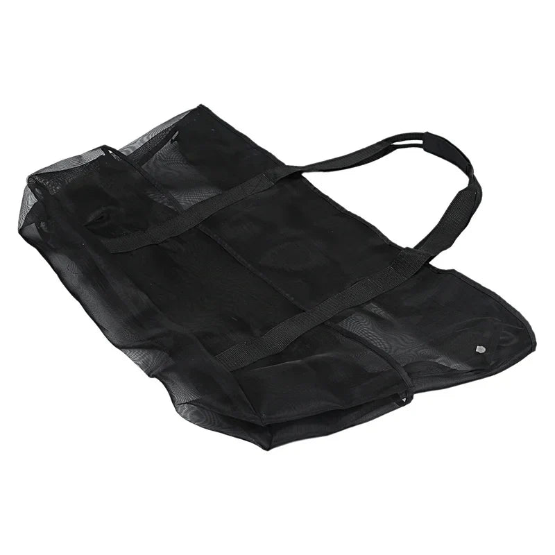 Sac de plage XL noir multifonction, idéal pour la famille, la plage, la piscine et les voyages d'été.