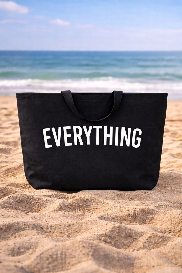 Sac cabas de plage XL pour famille, indispensable pour l'été, le voyage et transporter les affaires des enfants.