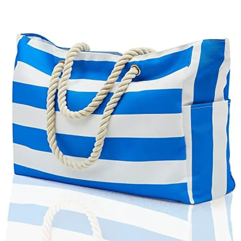 Sac de plage famille XXL étanche et spacieux. Idéal pour transporter les serviettes et jouets lors de vos sorties estivales.