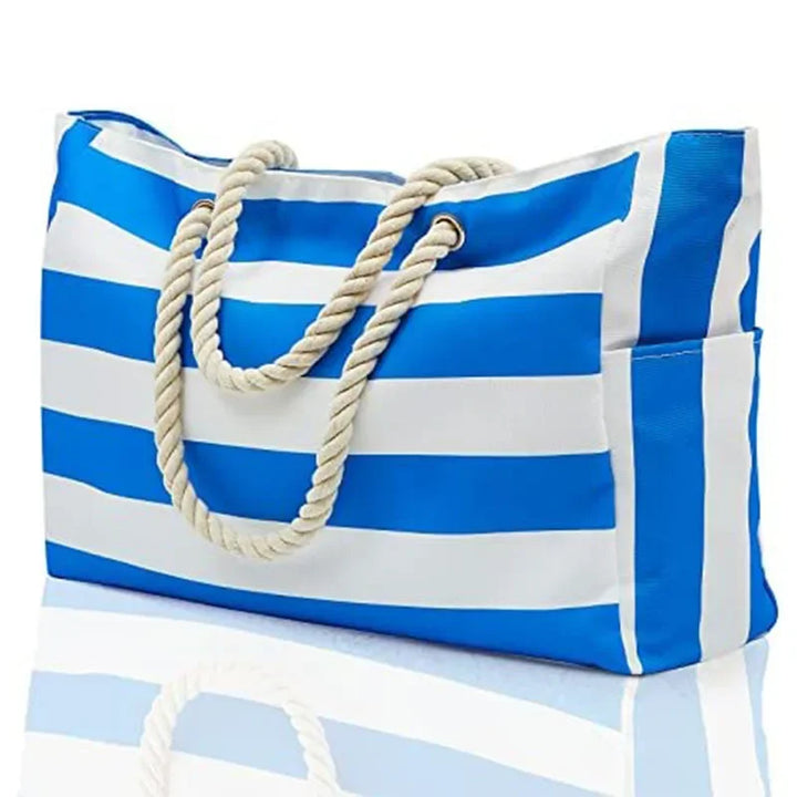 Sac de plage famille XXL étanche et spacieux. Idéal pour transporter les serviettes et jouets lors de vos sorties estivales.