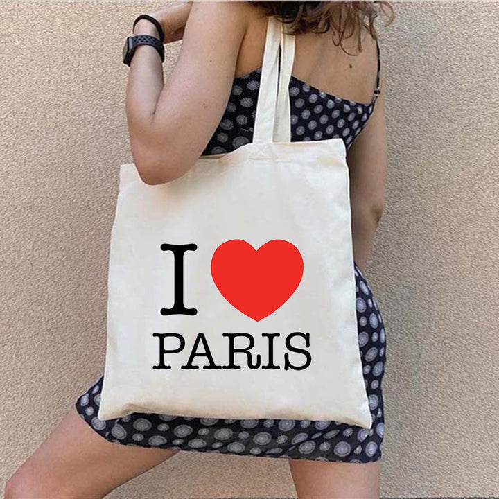 Sac fourre-tout Paris Eiffel en toile résistante, design élégant pour femmes