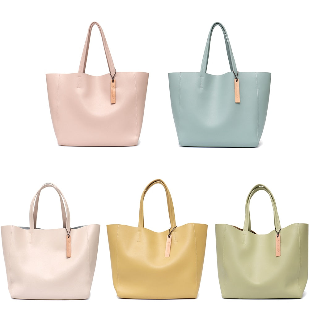 Style et praticité : grand sac à main cabas en cuir véritable, un must-have pour femme.