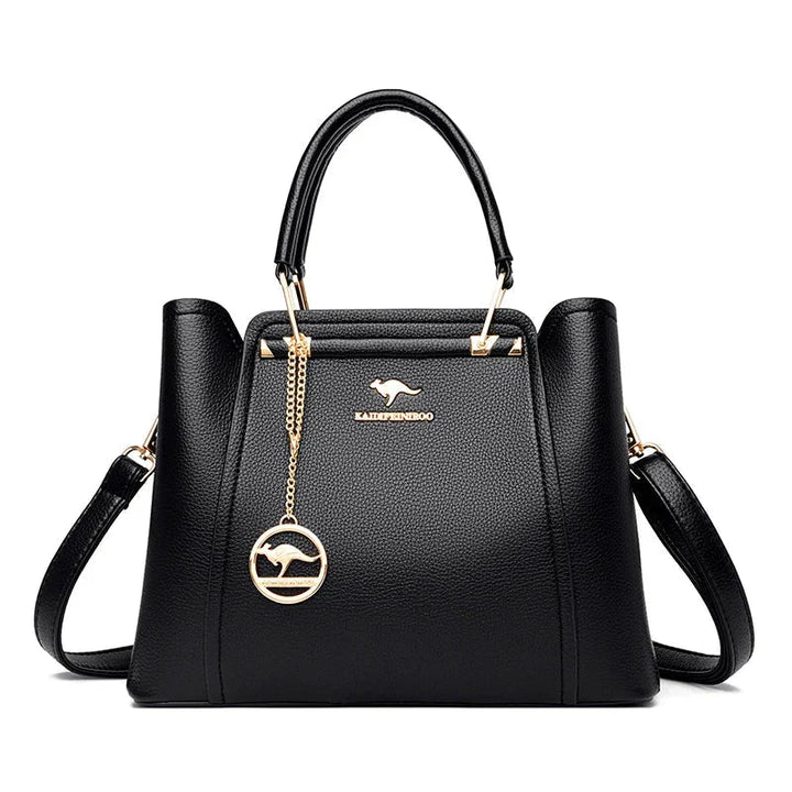 Sac à main en cuir grand format pour femme, accessoire mode qui complète un look élégant et quotidien.