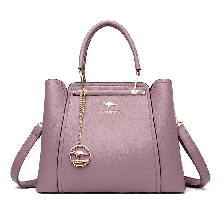 Grand sac à main en cuir pour femme, polyvalent, combine élégance et fonctionnalité pour le quotidien.