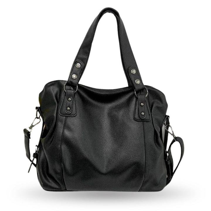Grand sac à main souple en cuir pour femme, idéal pour un usage quotidien.