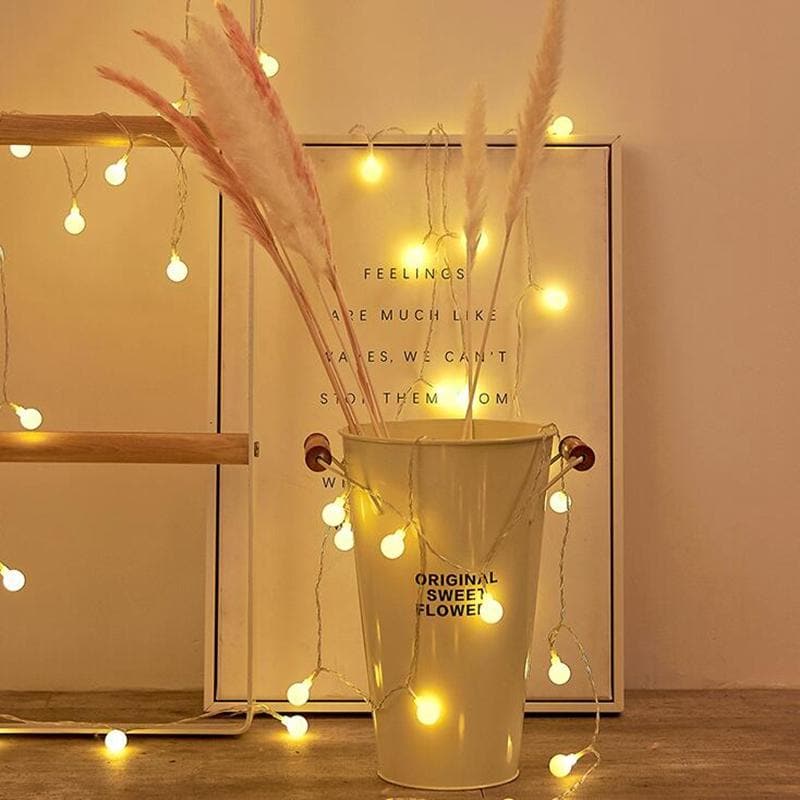 Guirlande lumineuse LED, décor féérique intérieur/extérieur.  Lumière douce et chaleureuse.