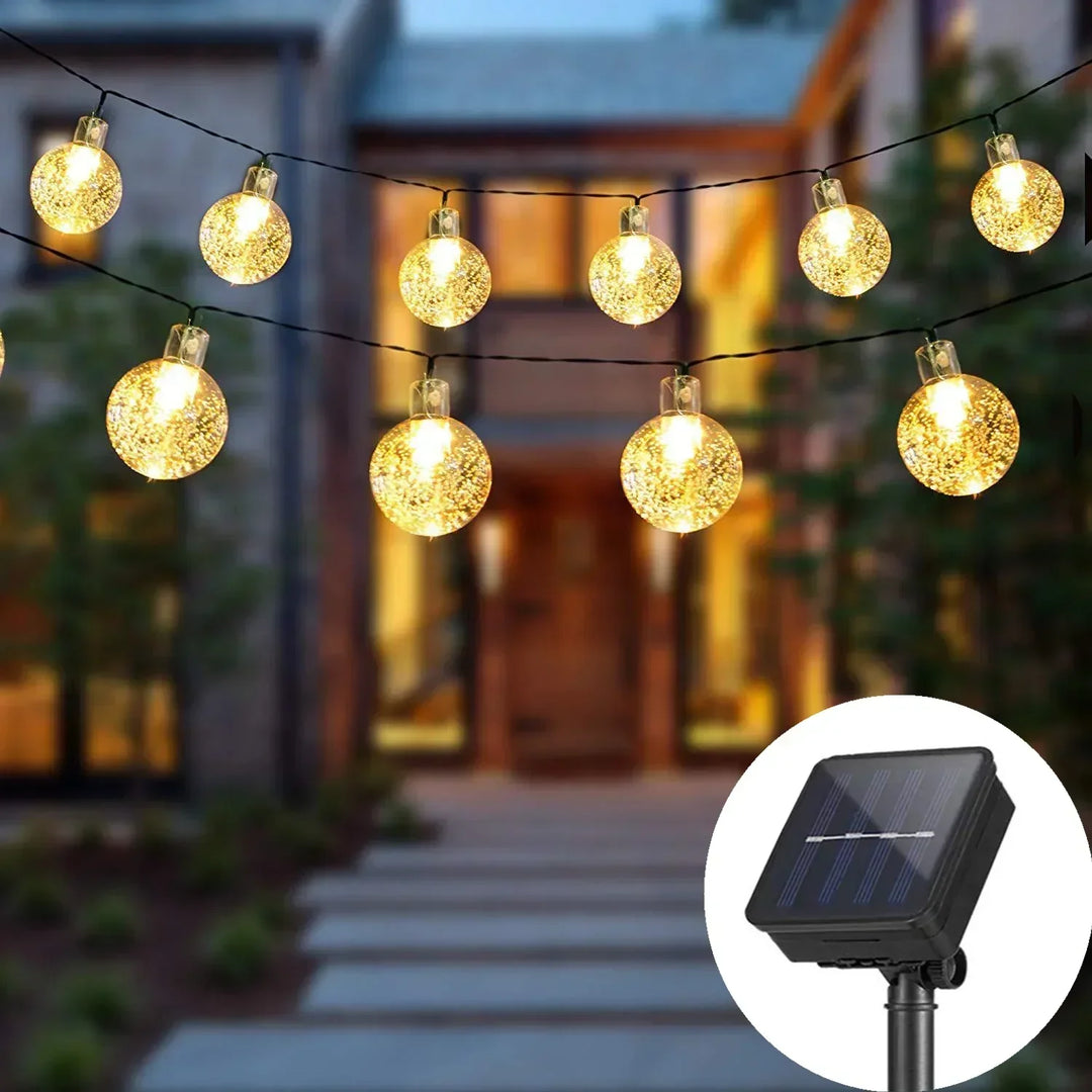 Guirlande lumineuse LED solaire extérieure, étanche.  Idéale jardin, terrasse.  Décoration féérique.