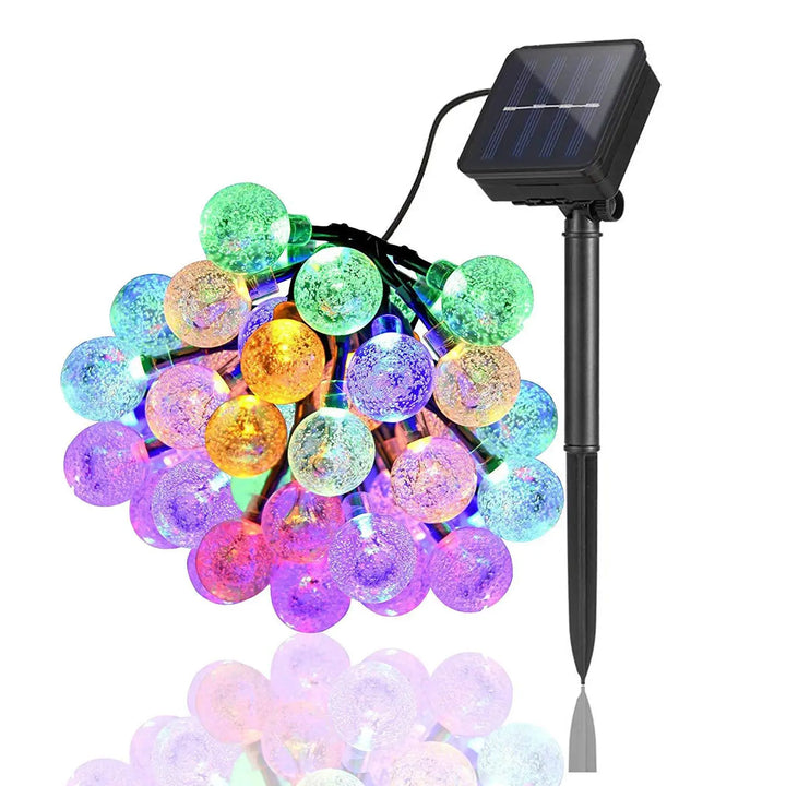 Guirlande lumineuse LED solaire extérieure, étanche.  Idéale jardin, terrasse.  Décoration féérique.