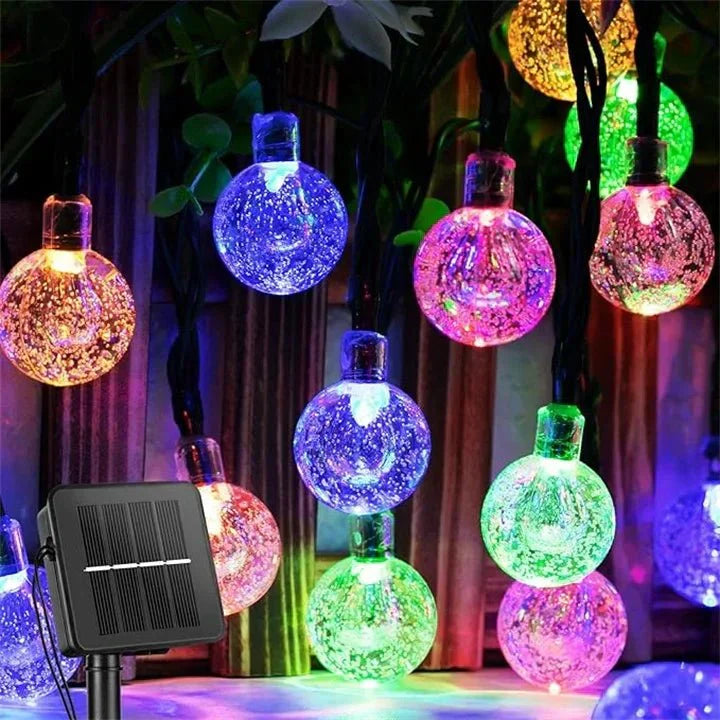 Guirlande lumineuse LED solaire extérieure, étanche.  Idéale jardin, terrasse.  Décoration féérique.