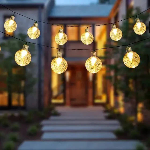 Guirlande lumineuse LED solaire extérieure, étanche.  Idéale jardin, terrasse.  Décoration féérique.