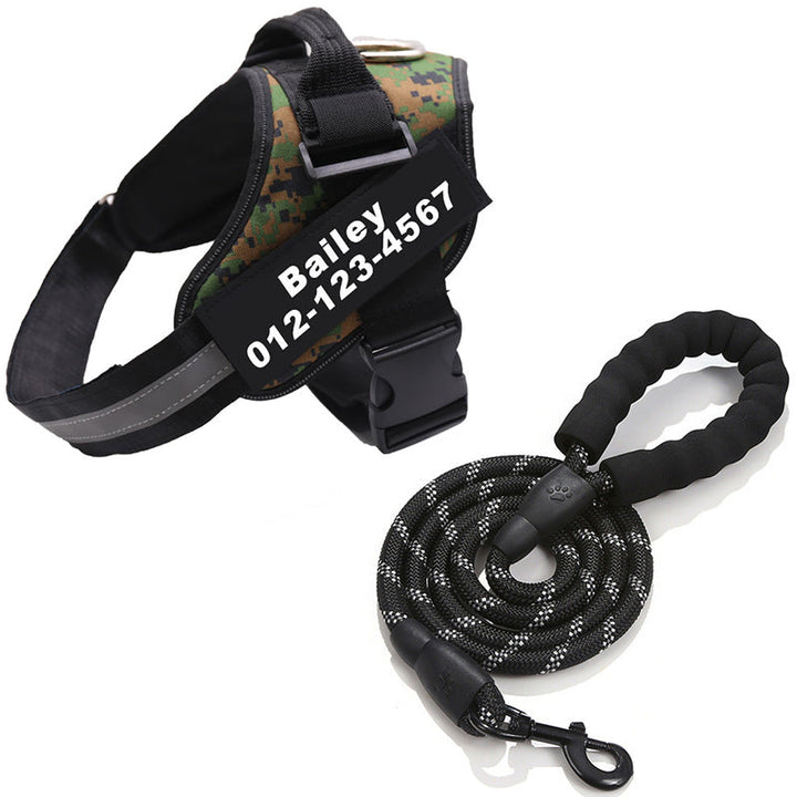 Harnais chien anti-traction personnalisé.  Confort et sécurité assurés.  Design robuste et ajustable.
