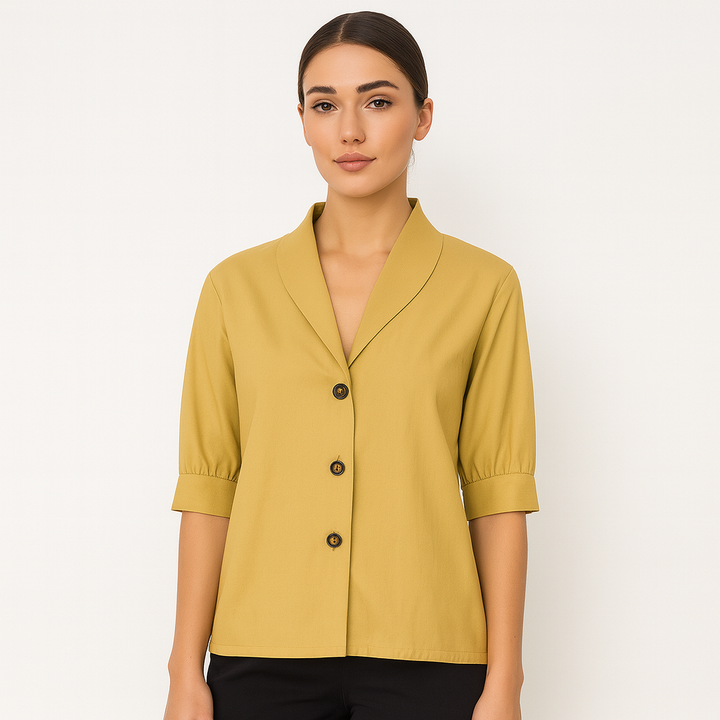 Blouse élégante femme, couleur pastel, pour un confort optimal et un style raffiné en toutes saisons.