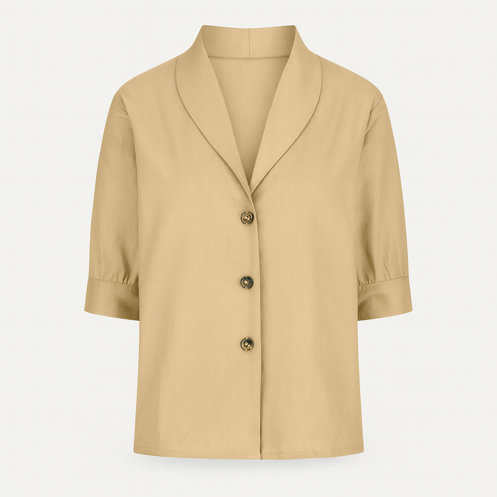 Top décontracté pour femme, couleur crème, essentiel pour un confort quotidien et stylé.