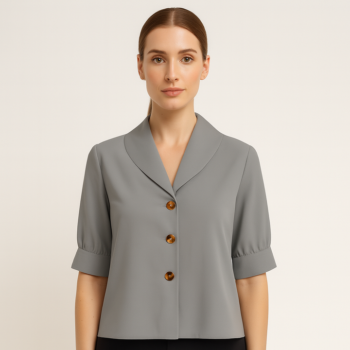 Haut femme uni blanc, décontracté mais élégant, facile à assortir avec toutes tenues.