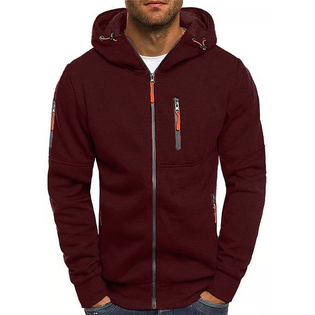 Détail poche kangourou et poignets du hoodie homme Jaron. Sweat à capuche moderne et confortable, polyvalent pour homme.