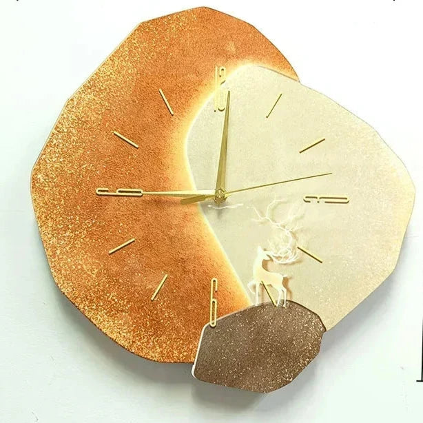 Horloge murale silencieuse en bois naturel, design minimaliste, 30cm ou 40cm. Décoration murale élégante.