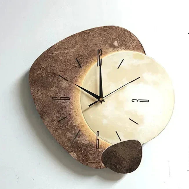 Horloge murale silencieuse en bois naturel, design minimaliste, 30cm ou 40cm. Décoration murale élégante.