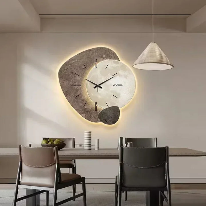 Horloge murale silencieuse en bois naturel, design minimaliste, 30cm ou 40cm. Décoration murale élégante.