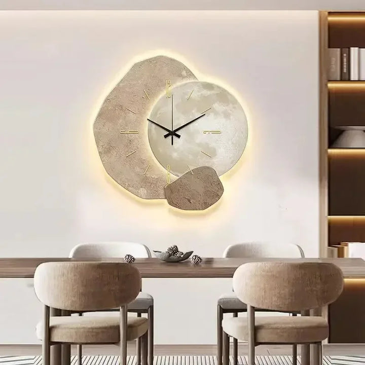 Horloge murale silencieuse en bois naturel, design minimaliste, 30cm ou 40cm. Décoration murale élégante.