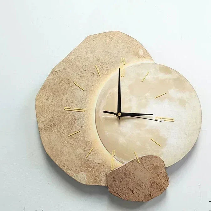 Horloge murale silencieuse en bois naturel, design minimaliste, 30cm ou 40cm. Décoration murale élégante.