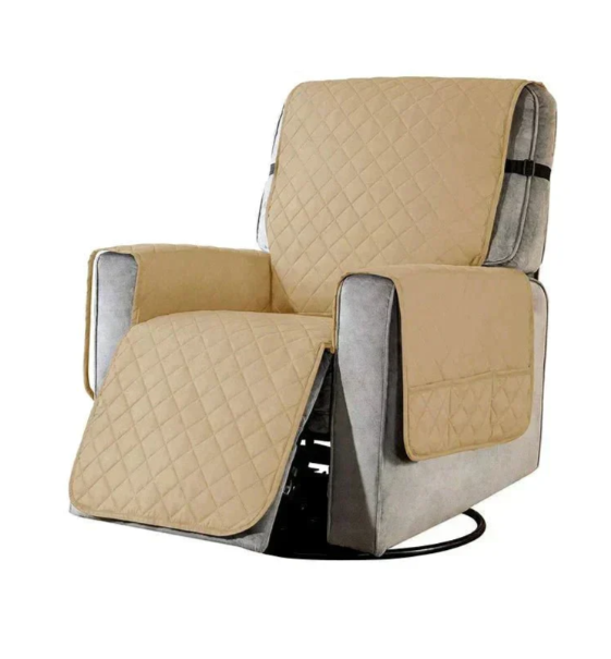 Housse de fauteuil élastique ajustable, couleur neutre, protège et embellit votre mobilier avec style et confort.