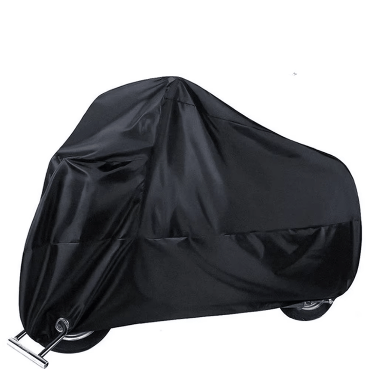 Housse moto étanche renforcée. Protection pluie, poussière, UV et rayures.  Ajustement parfait, rangement facile.