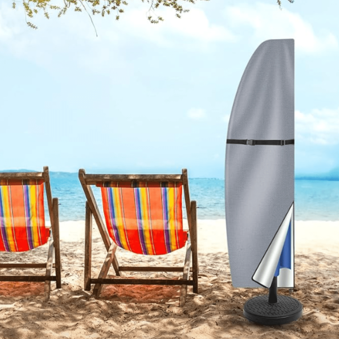 Housse parasol anti-UV, protection intégrale.  Tissu robuste, imperméable et résistant au vent.  Plusieurs tailles disponible