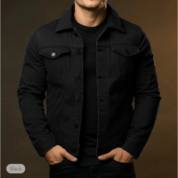 Chaqueta de denim para hombre - estilo clásico y robusto