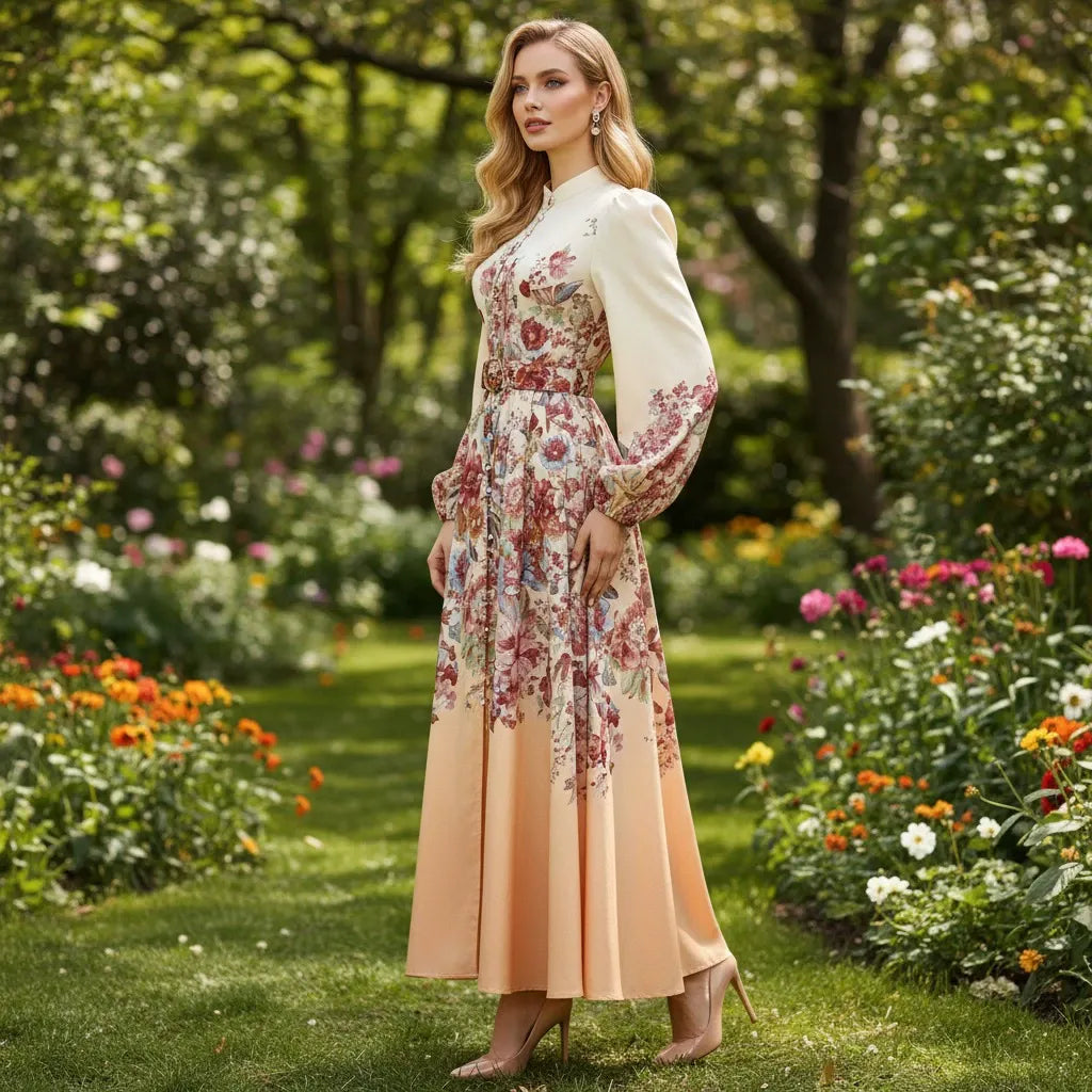 Robe Midi Fleurie - Élégante - Style Romantique